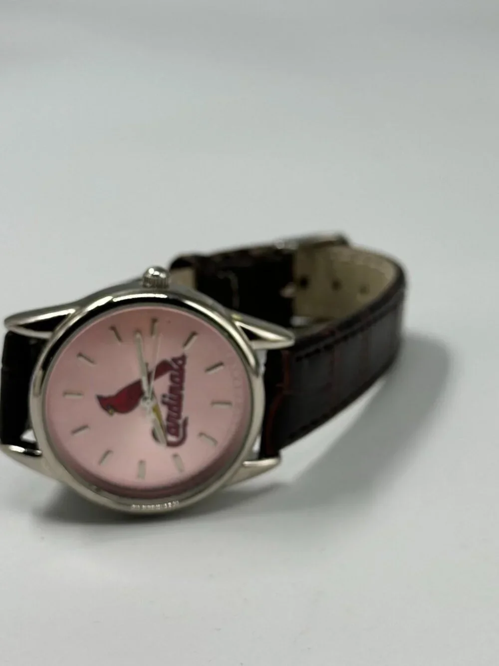 Game Time St. Louis Cardinals Watch Women Silver Tone Pink Dial New Battery